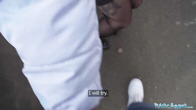 Public POV with sloppy blowjob and doggystyle fuck