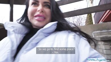 Public POV with sloppy blowjob and doggystyle fuck