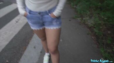 Public Agent meets Tru Kait outside on the street and helps her in return for some fun
