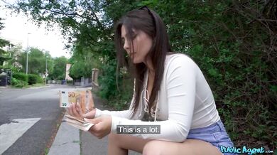 Public Agent meets Tru Kait outside on the street and helps her in return for some fun