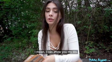 Public Agent meets Tru Kait outside on the street and helps her in return for some fun
