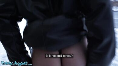 French teen cheats with first big dick public flashing and hardcore sex