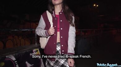 Hot French model is more than happy to get fucked by a stranger in public