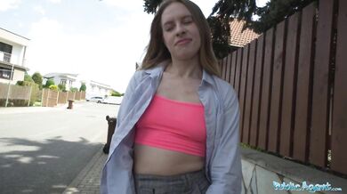 Nikki Riddle taken to a garden shed and has her wet pussy fucked by a huge cock