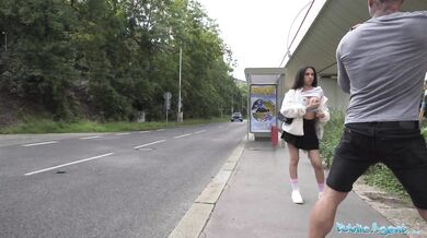 Petite British Brunette Sucks And Fucks After Nearly Getting Run Over By A Runaway Taxi