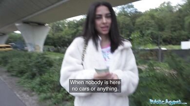 Petite British Brunette Sucks And Fucks After Nearly Getting Run Over By A Runaway Taxi