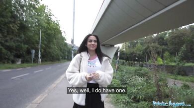 Petite British Brunette Sucks And Fucks After Nearly Getting Run Over By A Runaway Taxi