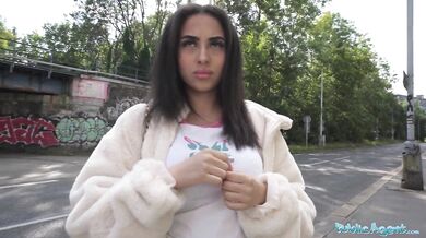 Petite British Brunette Sucks And Fucks After Nearly Getting Run Over By A Runaway Taxi