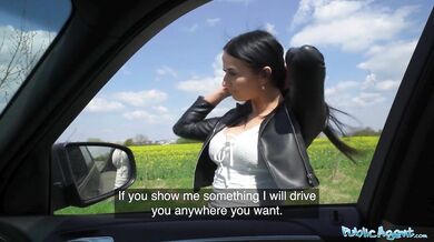 Sexy hitchhiker with great tits and ass with appetite for cock