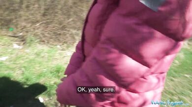 A beautiful woman with a model looking figure gives and outdoor blowjob before fucking