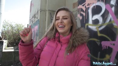 A beautiful woman with a model looking figure gives and outdoor blowjob before fucking