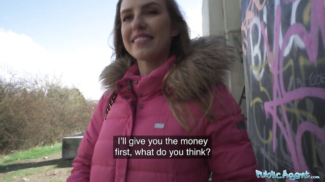 A beautiful woman with a model looking figure gives and outdoor blowjob before fucking