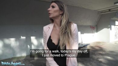 Nurse waiting at train station agrees to fuck big black cock outdoors for extra cash