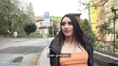 Spanish Babe In Tight Dress Fucked Outside