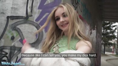 Blonde Brit Babe In POV Blowjob And Fuck Outside