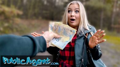 Beautiful Busty Blonde Takes Her Clothes Off In The Woods Before Fucking