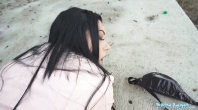 A beautifully tanned body bent over and fucked outdoors