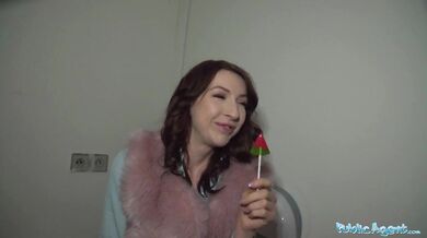 Chanel Kiss sucks cock before being bent over in public toilets for sex