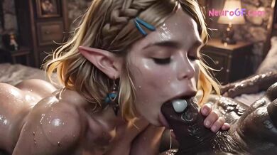 Blonde elf queen Zelda takes anal sex and messy creampie in royal suite