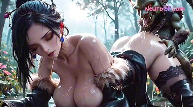 Lulu is filled in a messy forest goblin gangbang featuring DP and rough cumshots