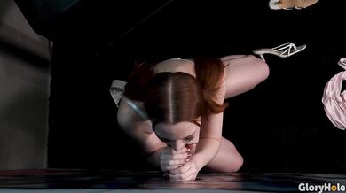 Redhead HarlleyLovee Enjoys A Black Cock On The Gloryhole