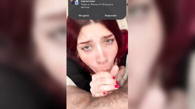 Redheaded Amateur FiammiSxagain Drinks Her Man's Juices