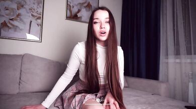 Valeria Sladkih Licking Cream Off Her Big Dildo