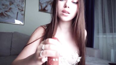 Valeria Sladkih Licking Cream Off Her Big Dildo