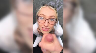 Dani Day Gets Huge Cum All Over Her Glasses