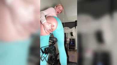 Madison Moores Rides Her Big Hard Dildo On A Bike At Home