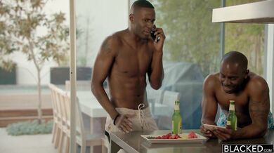 First Interracial Threesome For Blonde Alexa Grace