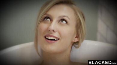 First Interracial Threesome For Blonde Alexa Grace
