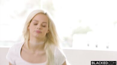 Blonde Babe Elsa Jean Can't Keep Her Hands Off Big Black Cock