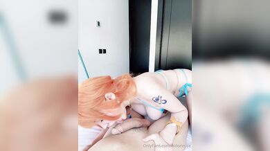 Hot Ginger Babe Hidori Rose Gives SloppyBlowjob