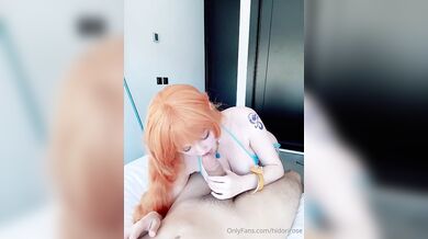 Hot Ginger Babe Hidori Rose Gives SloppyBlowjob