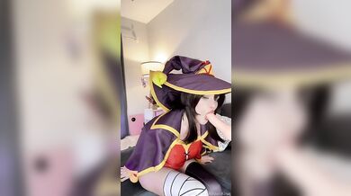 Cosplay Beauty Hidori Rose Grinds A Dildo Machine As Megumin