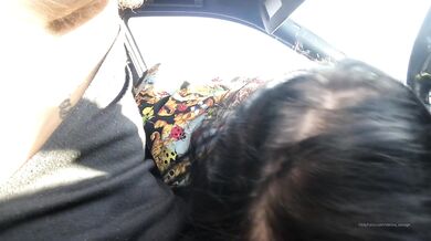 Goth Alessa_Savage Gives Messy Blowjob In The Car