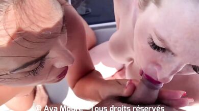 AvaMoorex And Her Friend Take On Three Cocks On The Boat