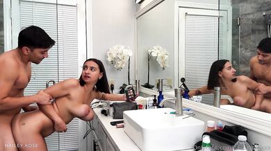 Brunette Hailey Rose Gets Fucked While Doing Her Makeup