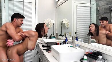 Brunette Hailey Rose Gets Fucked While Doing Her Makeup