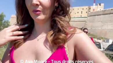 AvaMoorex Enjoys Outdoor Blowjob With Cum In Her Mouth
