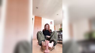 Sexy Redhead Angela_5_5 Rides Her Dildo On The Floor
