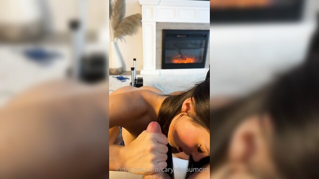 Caryn Beaumont Plays With Her Boyfriend's Cock And A Fuck Machine At The Same Time