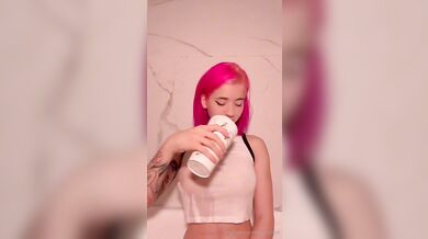 Pink Haired Emma Fiore Plays With Her Big Tits