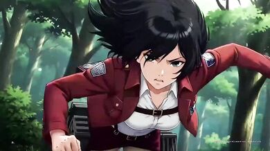 Mikasa Ackerman’s secret forest encounter with titan Eren leads to rough anal and explosive cumshots