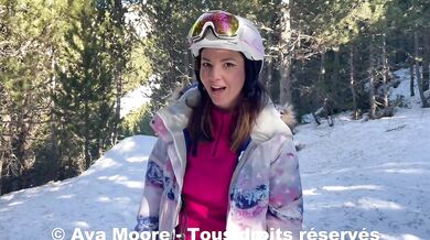 AvaMoorex Plays With Asshole In Snowy Outdoor