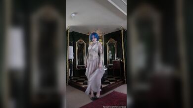 Blue Haired Lyra Crow Strips Naked To Show Her Curvy Body
