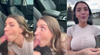 Blonde Amateur Mathema Kitten Takes Facial In A Parking Lot