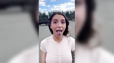 Blonde Amateur Mathema Kitten Takes Facial In A Parking Lot