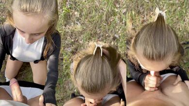 GF Isabelxm Enjoys An Outdoor Blowjob